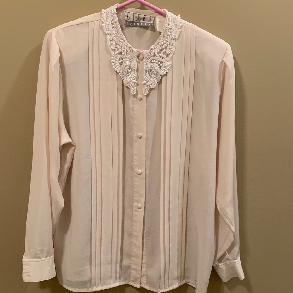 VINTAGE LINEA PRIVATE CREAM BLOUSE - SIZE 6